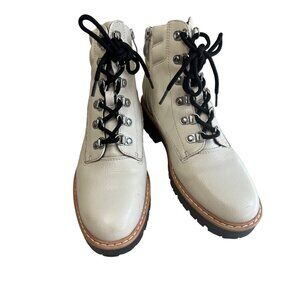 Limelight Kennedy Size 7 Womens Rugged Lace-Up Zip-Up Combat Boots Preppy